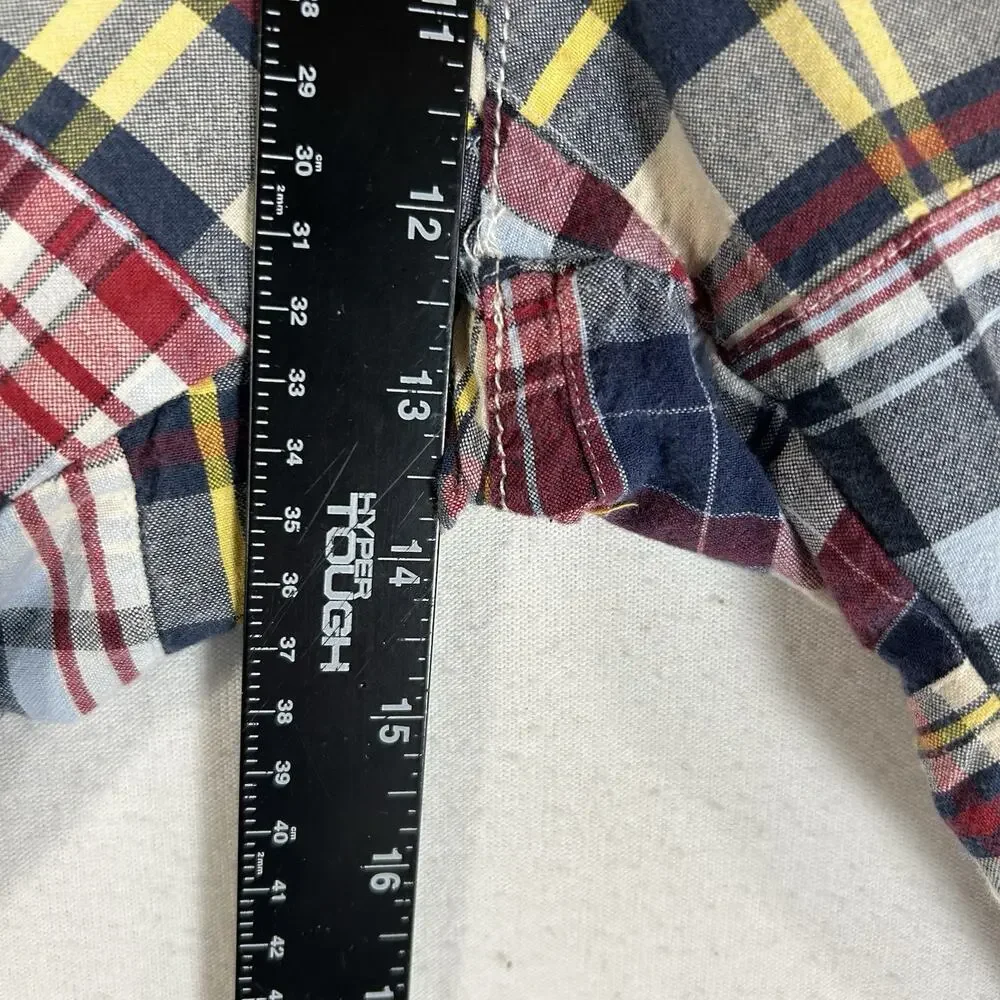 Old Navy Classic Patchwork Plaid Chino Shorts Mens 32 High Rise Casual Beach Dad